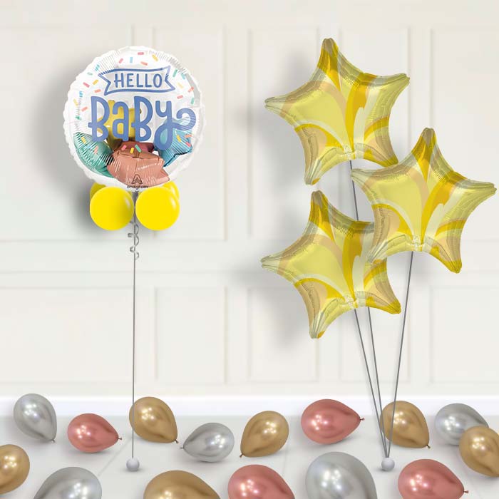 Hello Baby Insiders Baby Shower Balloon with Balloon Bouquet - Insider Balloon with Bouquet | Party Save Smile