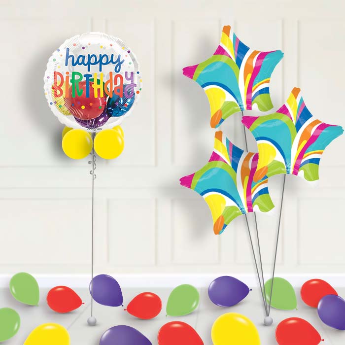 Rainbow Insiders Birthday Balloon with Balloon Bouquet - Insider Balloon with Bouquet | Party Save Smile