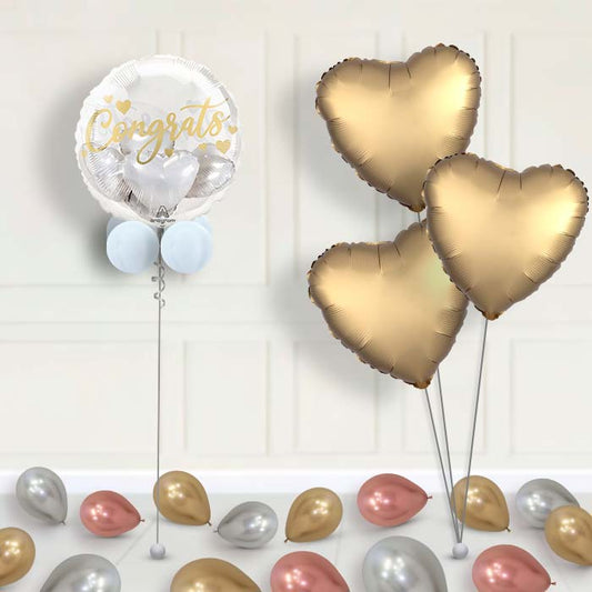 Congrats with Hearts Insider Balloon with Balloon Bouquet - Insider Balloon with Bouquet | Party Save Smile