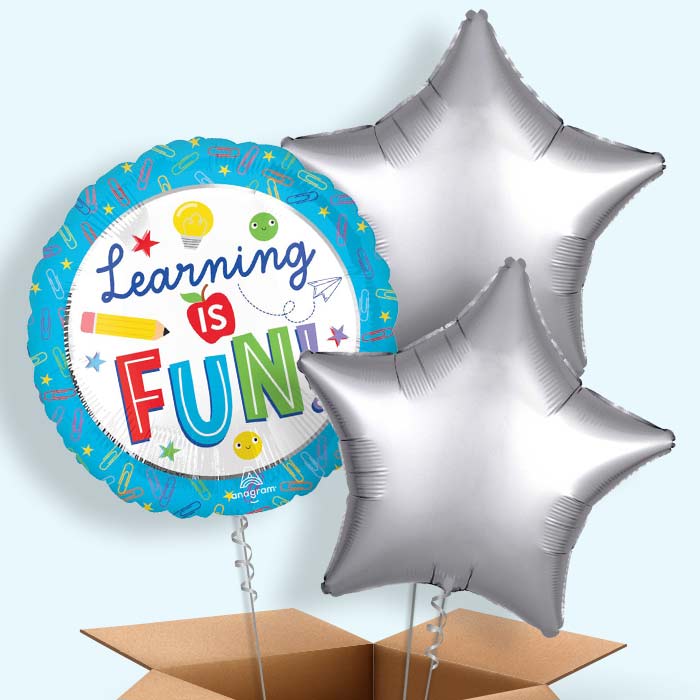 Best Teacher Ever Helium Balloon in a Box - 3 Balloons | Party Save Smile