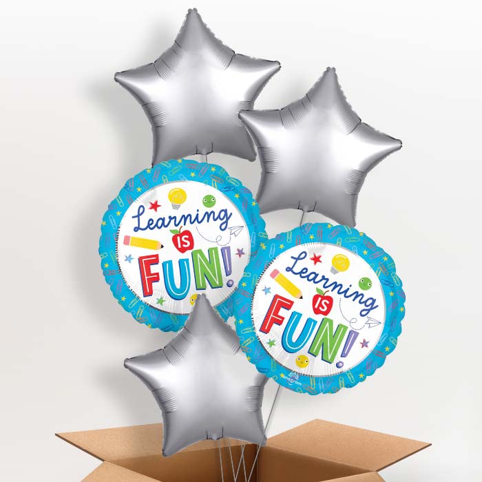 Best Teacher Ever Helium Balloon in a Box - 5 Balloons | Party Save Smile