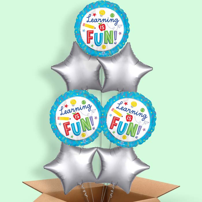 Best Teacher Ever Helium Balloon in a Box - 7 Balloons | Party Save Smile