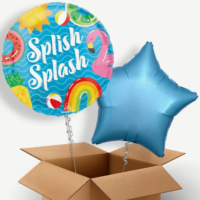Pool Party Splish Splash Helium Balloon Couple | Party Save Smile