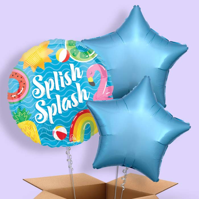 Pool Party Splish Splash Helium Balloon in a Box - 3 Balloons | Party Save Smile