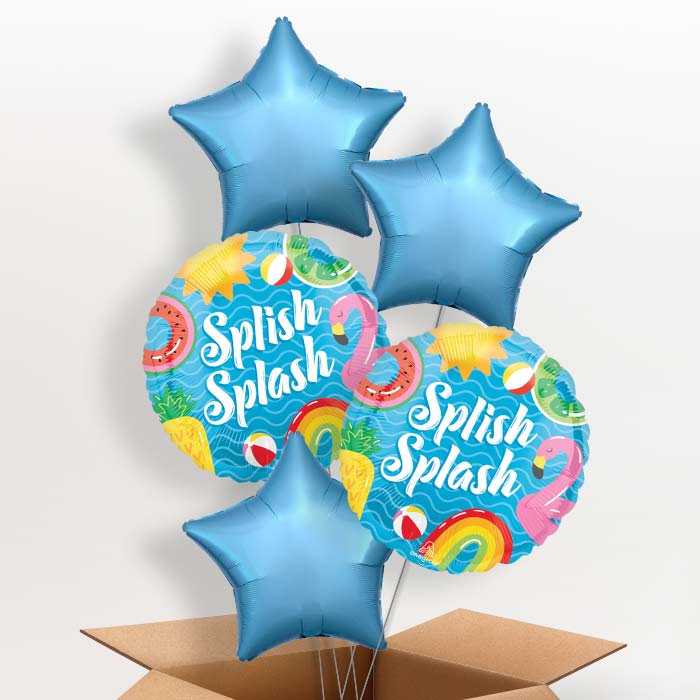 Pool Party Splish Splash Helium Balloon in a Box - 5 Balloons | Party Save Smile
