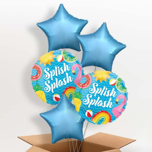 Pool Party Splish Splash Helium Balloon in a Box - 5 Balloons | Party Save Smile
