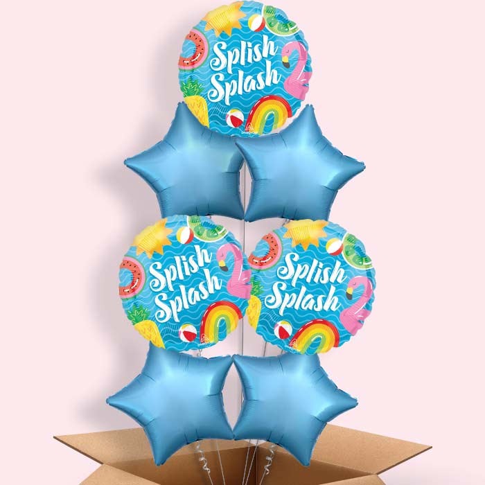 Pool Party Splish Splash Helium Balloon in a Box - 7 Balloons | Party Save Smile