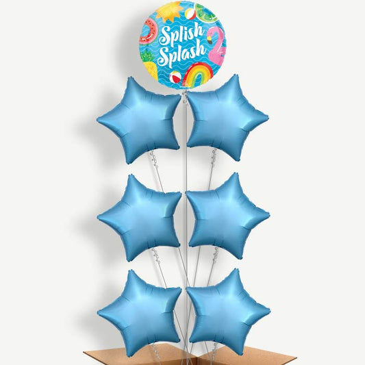 Pool Party Splish Splash Helium Balloon Arrangement | Party Save Smile