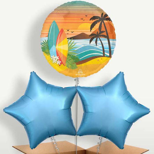 Beach Life Tropical Bunch of Balloons inflated with Helium | Party Save Smile