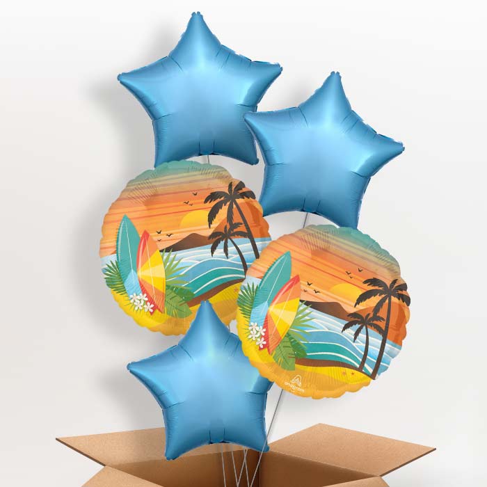 Beach Life Tropical Helium Balloon in a Box - 5 Balloons | Party Save Smile
