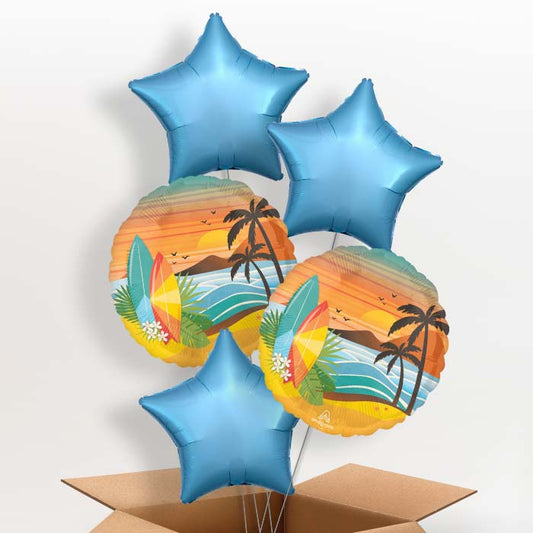 Beach Life Tropical Helium Balloon in a Box - 5 Balloons | Party Save Smile