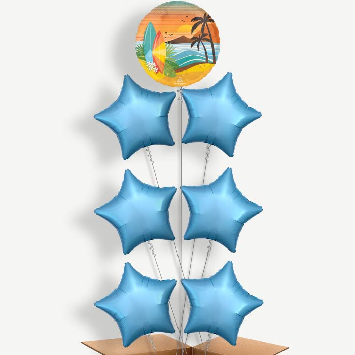 Beach Life Tropical Balloon Arrangement Inflated with Helium | Party Save Smile