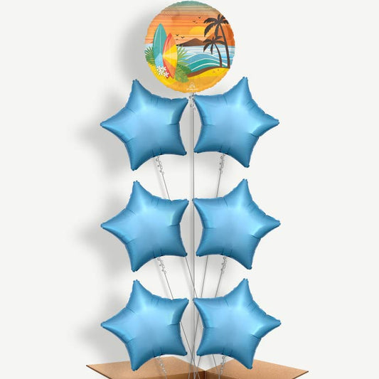 Beach Life Tropical Balloon Arrangement Inflated with Helium | Party Save Smile