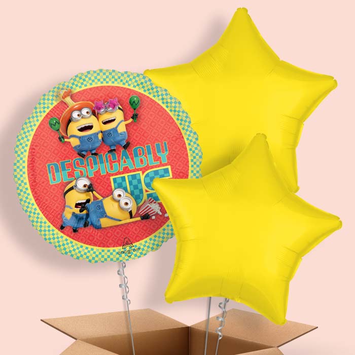 Despicable Me 4 Helium Balloon in a Box - 3 Balloons | Party Save Smile