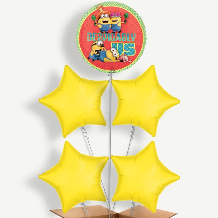 Despicable Me 4 Balloon Cluster Inflated with Helium | Party Save Smile