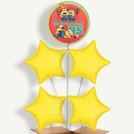 Despicable Me 4 Balloon Cluster Inflated with Helium | Party Save Smile