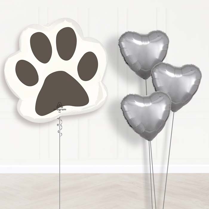 Giant Paw Print Balloon Bouquet Delivery - Plain Bouquet | Party Save Smile