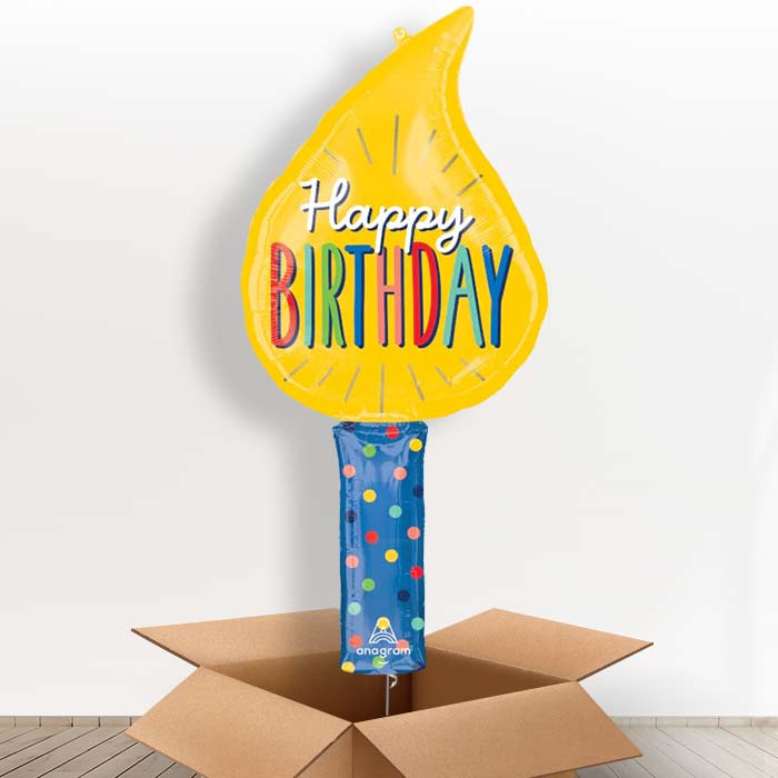 Birthday Candle Helium Balloon in a Box - 1 x Giant Balloon | Party Save Smile