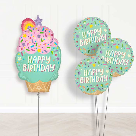Giant Ice Cream Cone Balloon Bouquet Delivery - Themed Bouquet | Party Save Smile