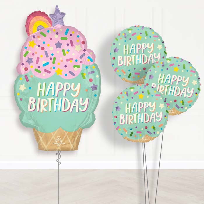 Giant Ice Cream Cone Balloon Bouquet Delivery - Themed Bouquet | Party Save Smile