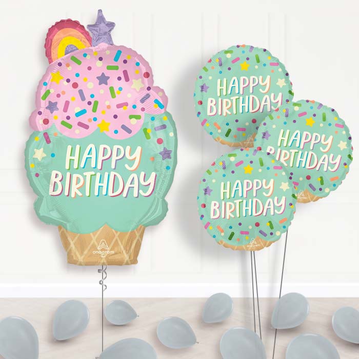 Giant Ice Cream Cone Balloon Bouquet Delivery - Themed Bouquet and Latex | Party Save Smile