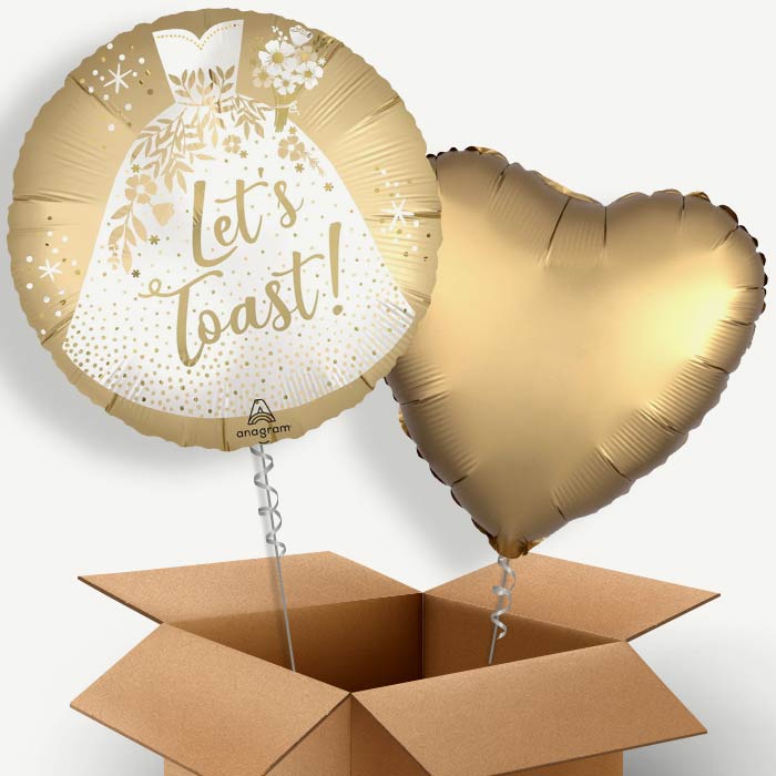 Wedding Dress (Lets Toast) Helium Balloon Two | Party Save Smile