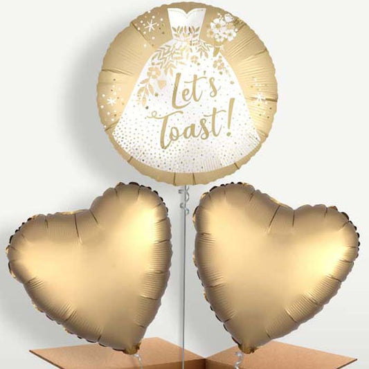 Wedding Dress Lets Toast Helium Bunch of Balloons | Party Save Smile