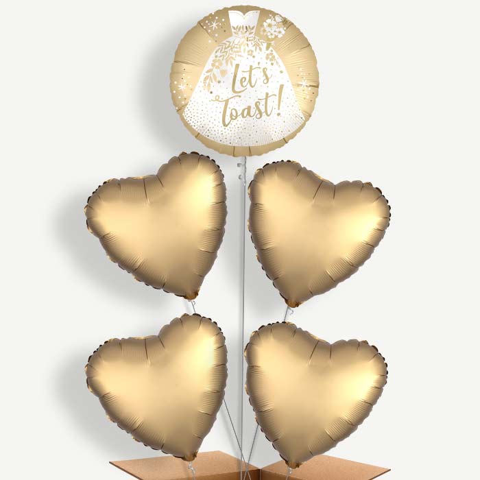 Wedding Dress Lets Toast Helium Balloon Cluster  | Party Save Smile