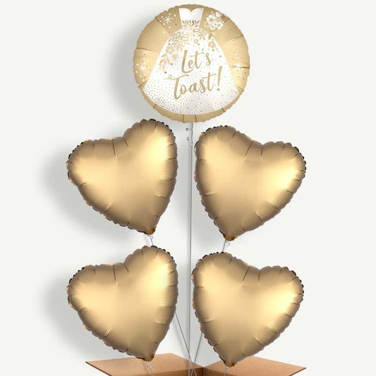 Wedding Dress Lets Toast Helium Balloon Cluster  | Party Save Smile