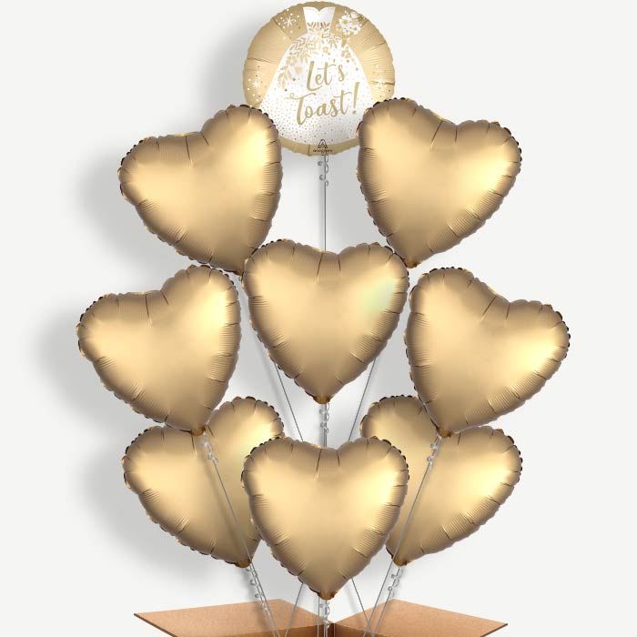 Wedding Dress Lets Toast Helium Balloon Bundle | Party Save Smile