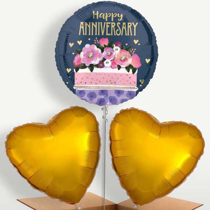 Happy Anniversary Cake Balloons in a Bunch | Party Save Smile