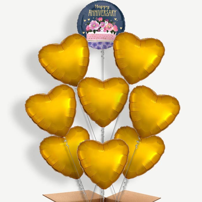 Happy Anniversary Cake Helium Balloon Bundle | Party Save Smile