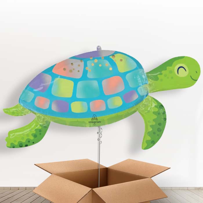 Under The Sea Turtle Helium Balloon in a Box - 1 x Giant Balloon | Party Save Smile