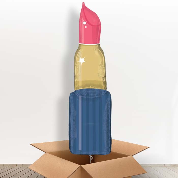 Pink Lipstick Shaped Helium Balloon in a Box - 1 x Giant Balloon | Party Save Smile