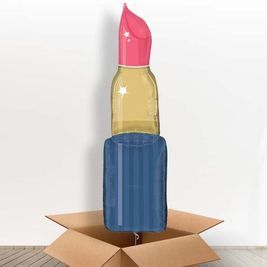 Pink Lipstick Shaped Helium Balloon in a Box - 1 x Giant Balloon | Party Save Smile