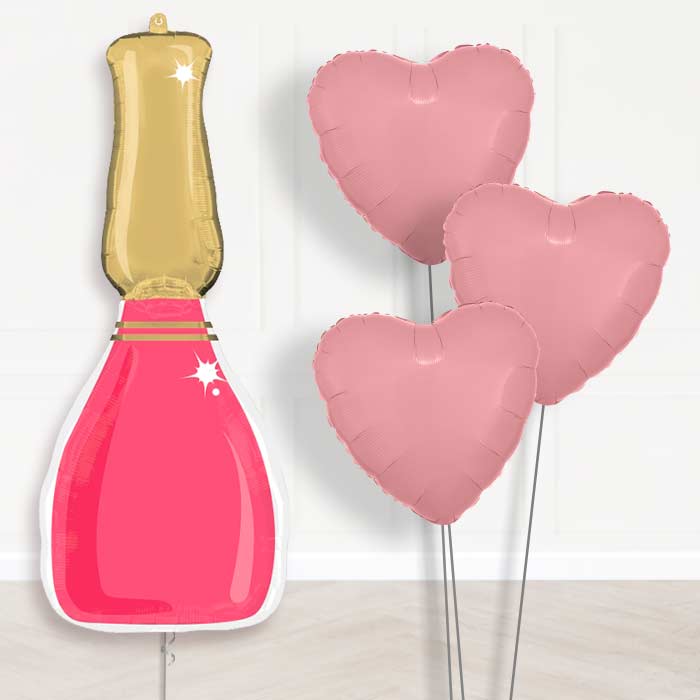 Nail Polish Bottle Balloon Bouquet Delivery - 1 x Giant Balloon with Plain Bouquet | Party Save Smile