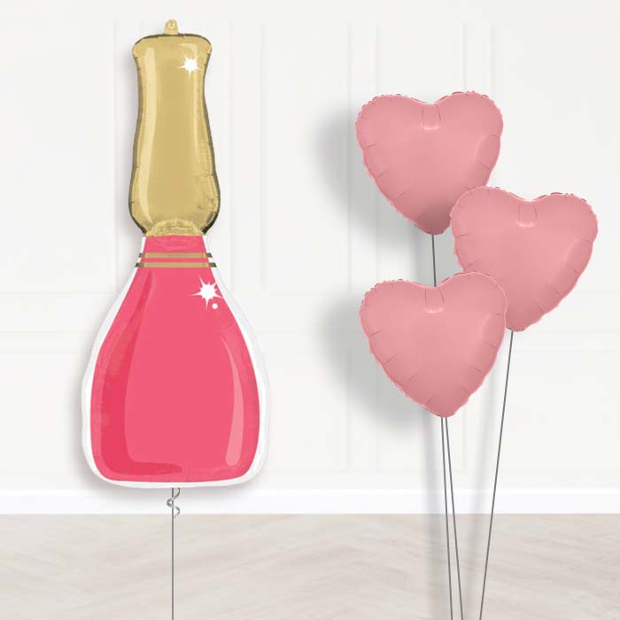 Nail Polish Bottle Balloon Bouquet Delivery - 1 x Giant Balloon with Plain Bouquet | Party Save Smile