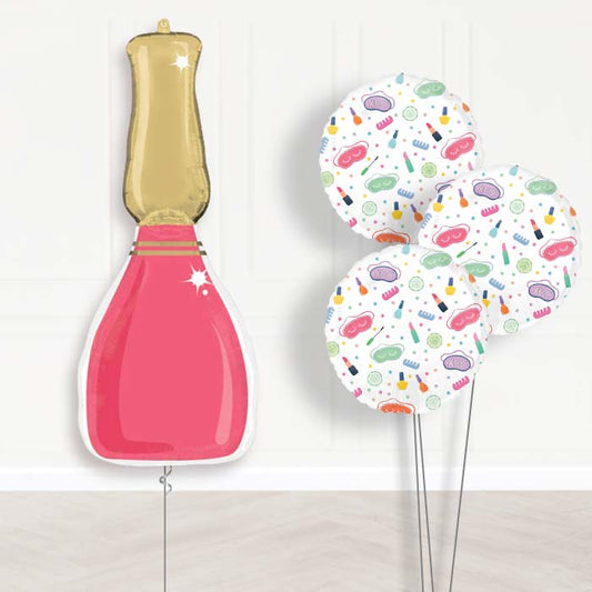 Nail Polish Bottle Balloon Bouquet Delivery - 1 x Giant Balloon with Themed Bouquet | Party Save Smile