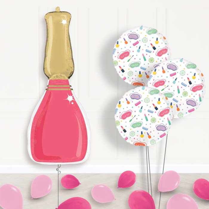 Nail Polish Bottle Balloon Bouquet Delivery - 1 x Giant Balloon with Themed Bouquet and Latex | Party Save Smile