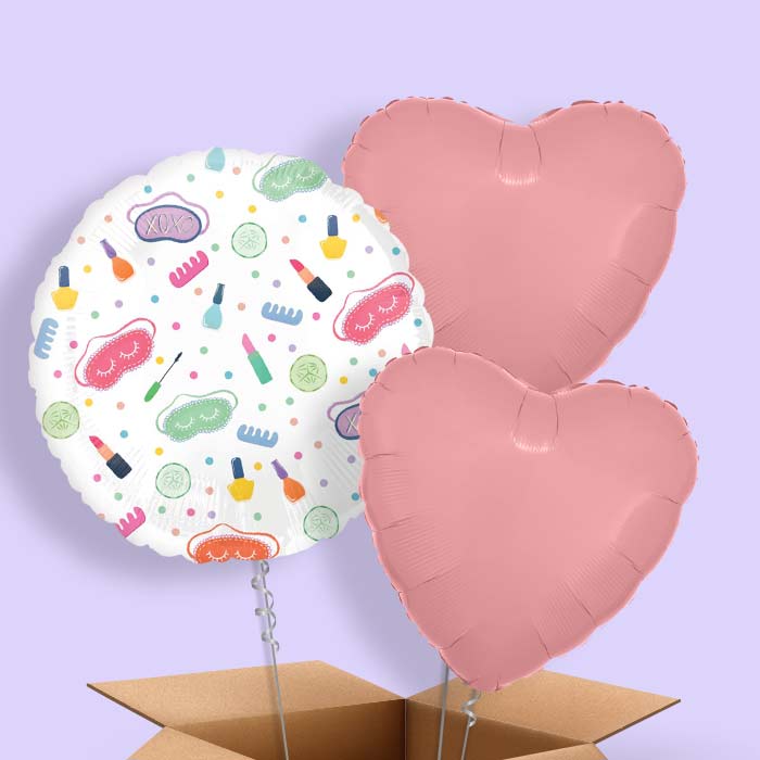 Make Up Helium Balloon in a Box: Pamper Party Balloons - 3 Balloons | Party Save Smile