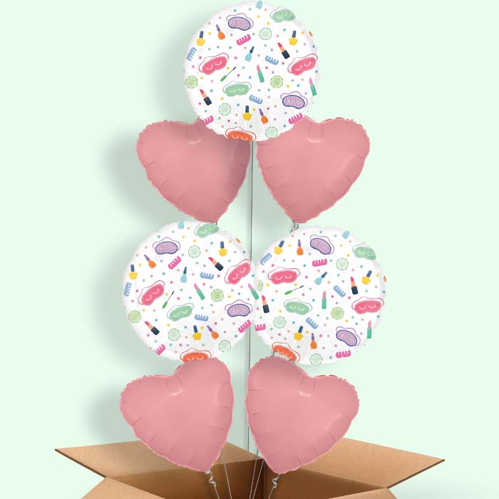 Make Up Helium Balloon in a Box: Pamper Party Balloons - 7 Balloons | Party Save Smile