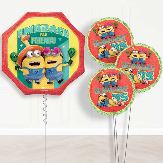 Despicable Me 4 Embrace Your Friends Balloon Bouquet - 1 x Giant Balloon with Themed Bouquet | Party Save Smile
