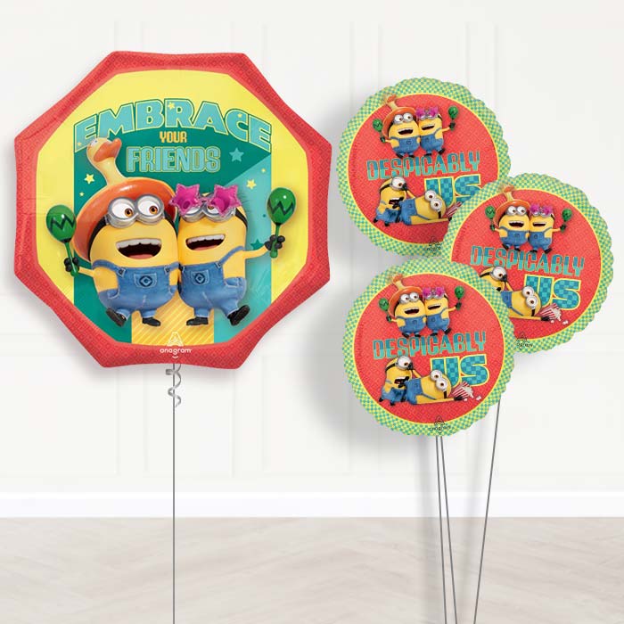 Despicable Me 4 Embrace Your Friends Balloon Bouquet - 1 x Giant Balloon with Themed Bouquet | Party Save Smile