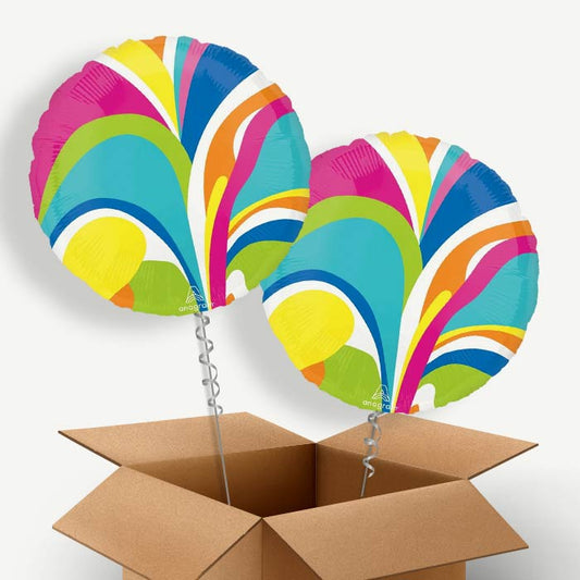 Vibrant Marble Round Helium Balloon Two | Party Save Smile