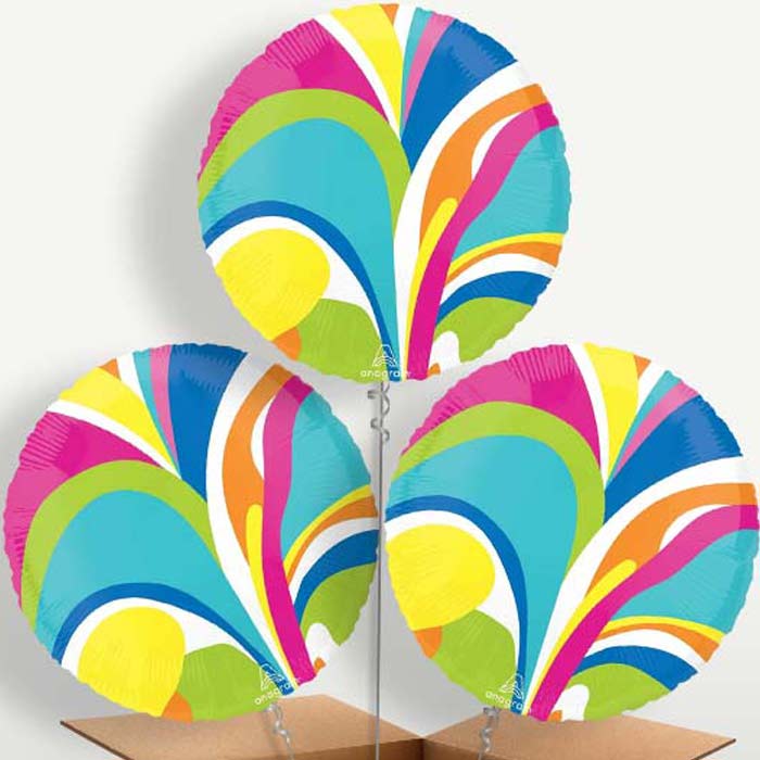 Vibrant Marble Round Helium Bunch of Balloons | Party Save Smile