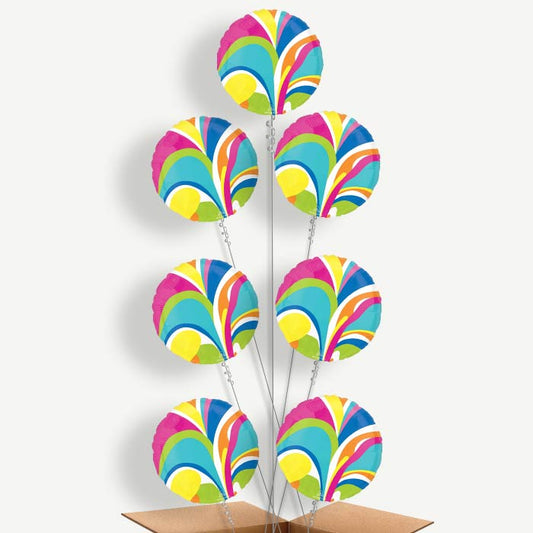 Vibrant Marble Round Helium Balloon Arrangement | Party Save Smile