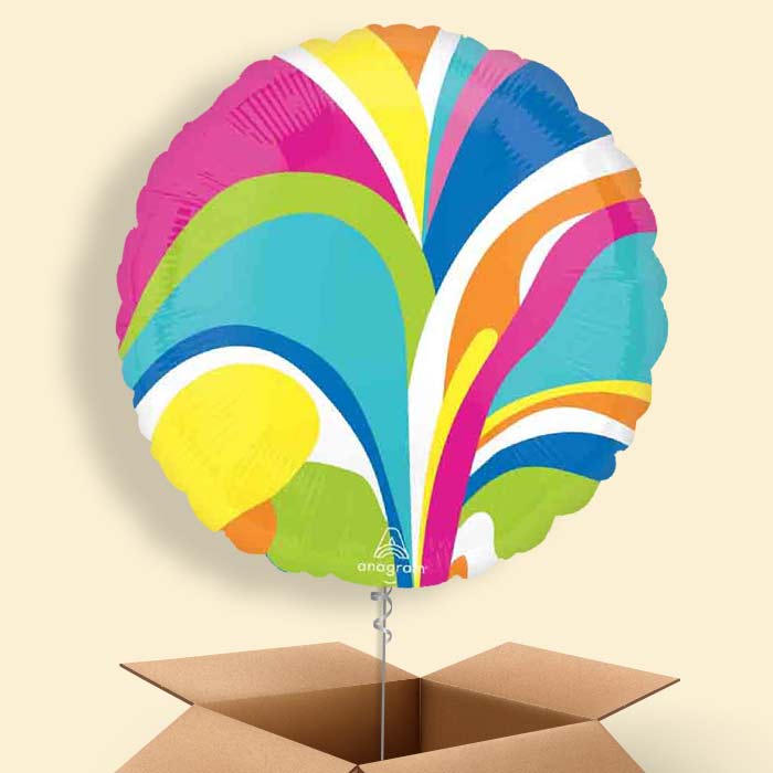 Vibrant Marble Round Helium Balloon in a Box - 1 Balloon | Party Save Smile
