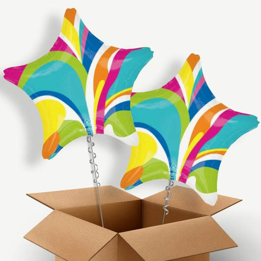 Vibrant Marble Star Helium Balloon Two | Party Save Smile