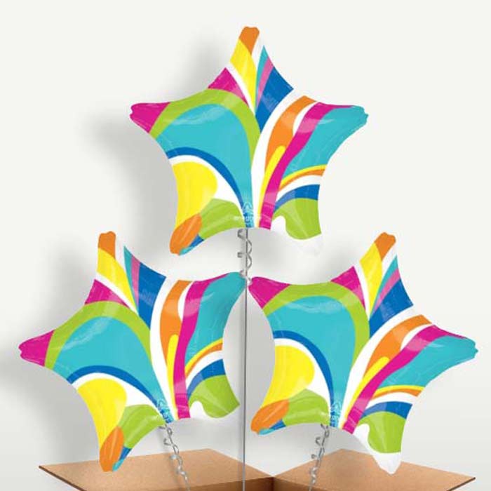 Vibrant Marble Star Helium Bunch of Balloons | Party Save Smile