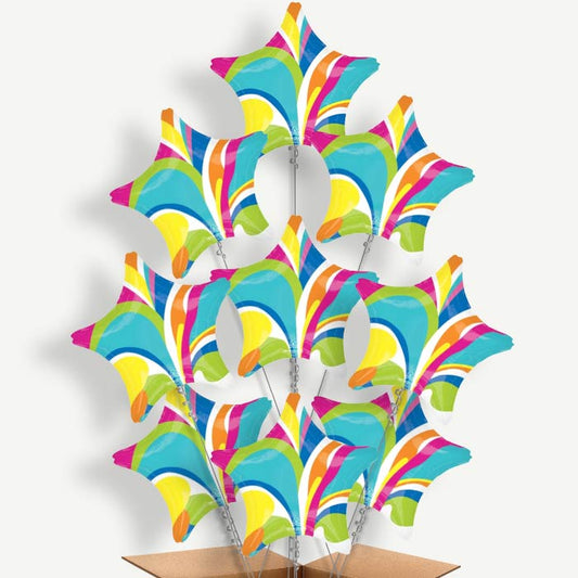 Vibrant Marble Star Helium Balloon Bundle | Party Save Smile